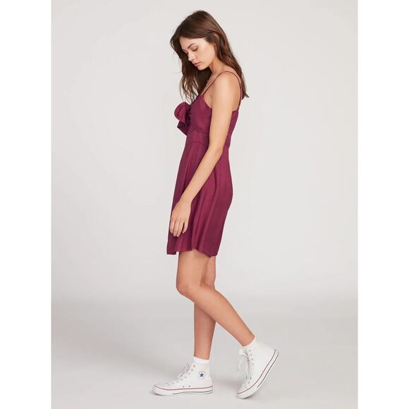 NWT Volcom No She Didn’t Dress Bow Front Cutout A-Line Mini Casual Plum Size S - Picture 5 of 9